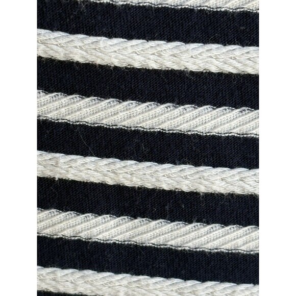 Liz Claiborne Texture Knit Black Off White Striped Women's XL Stretch Blouse - Picture 5 of 10